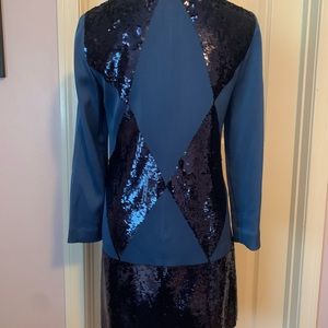 Tory Burch Lantilly evening blue dress size 2.